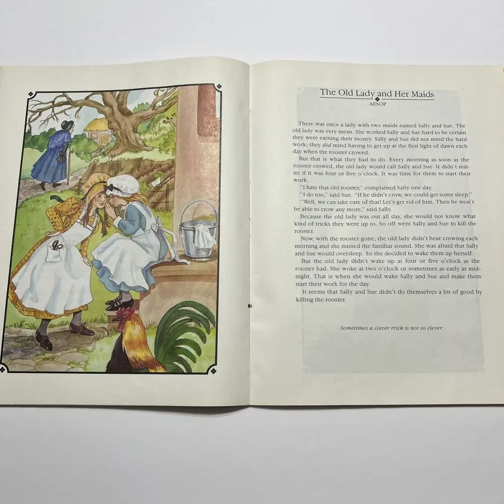 Aesop And La Fontaine Fables Storybook Paperback Vintage 1989 Rare